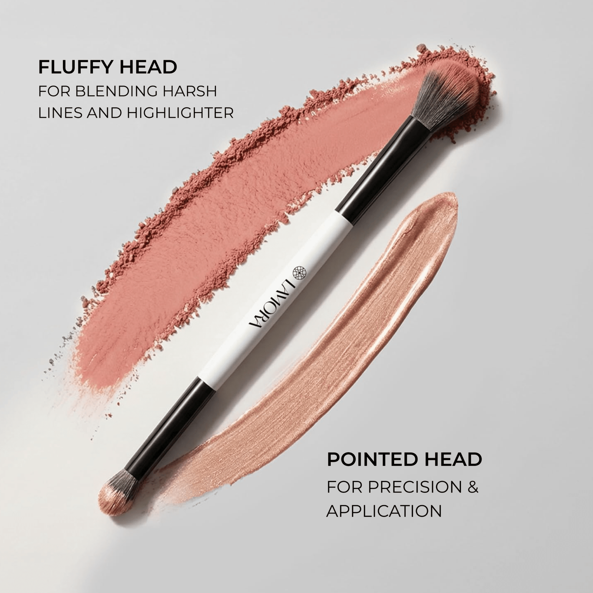 Blending & Eyeshadow Duo Brush - Lamora Beauty