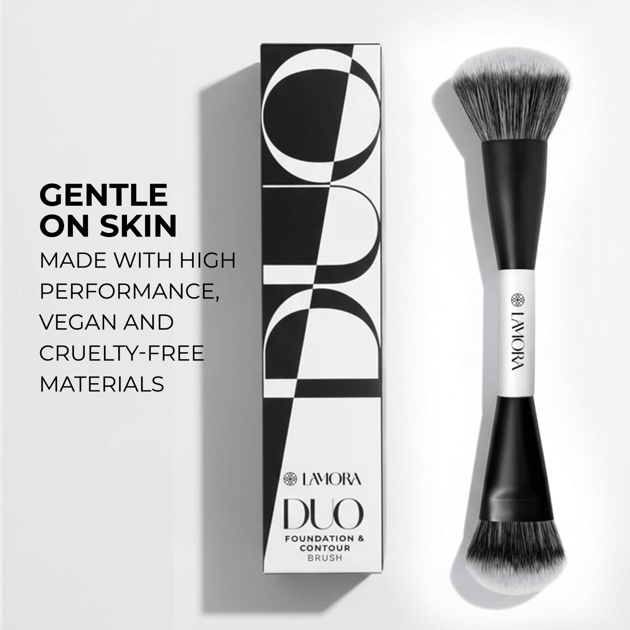 Contour & Foundation Duo Brush - Lamora Beauty
