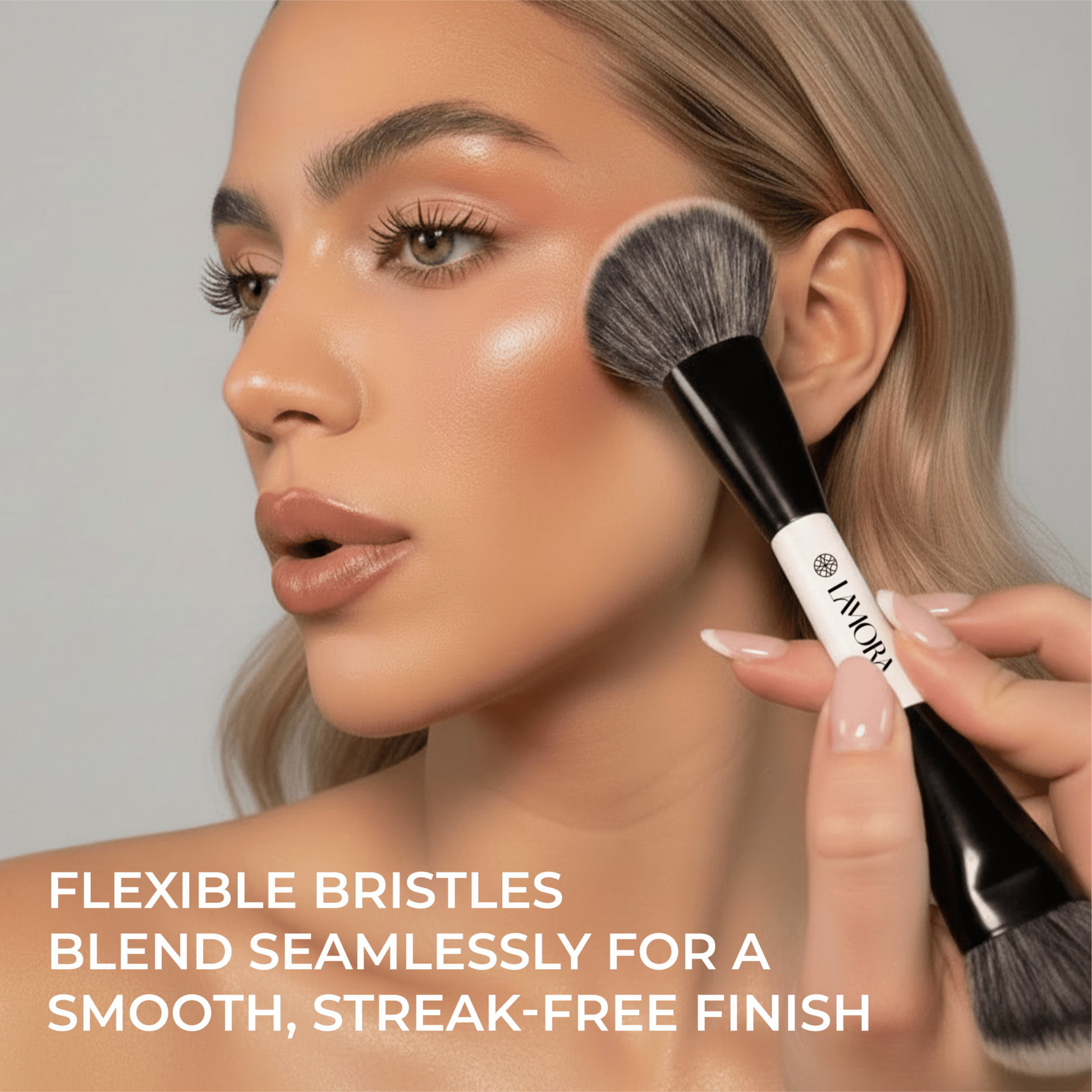 Contour & Foundation Duo Brush - Lamora Beauty