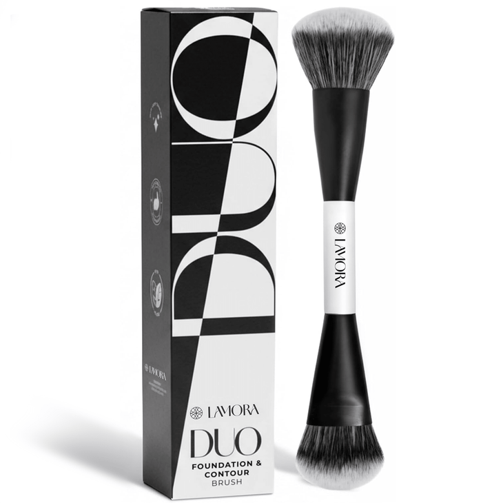Contour & Foundation Duo Brush - Lamora Beauty