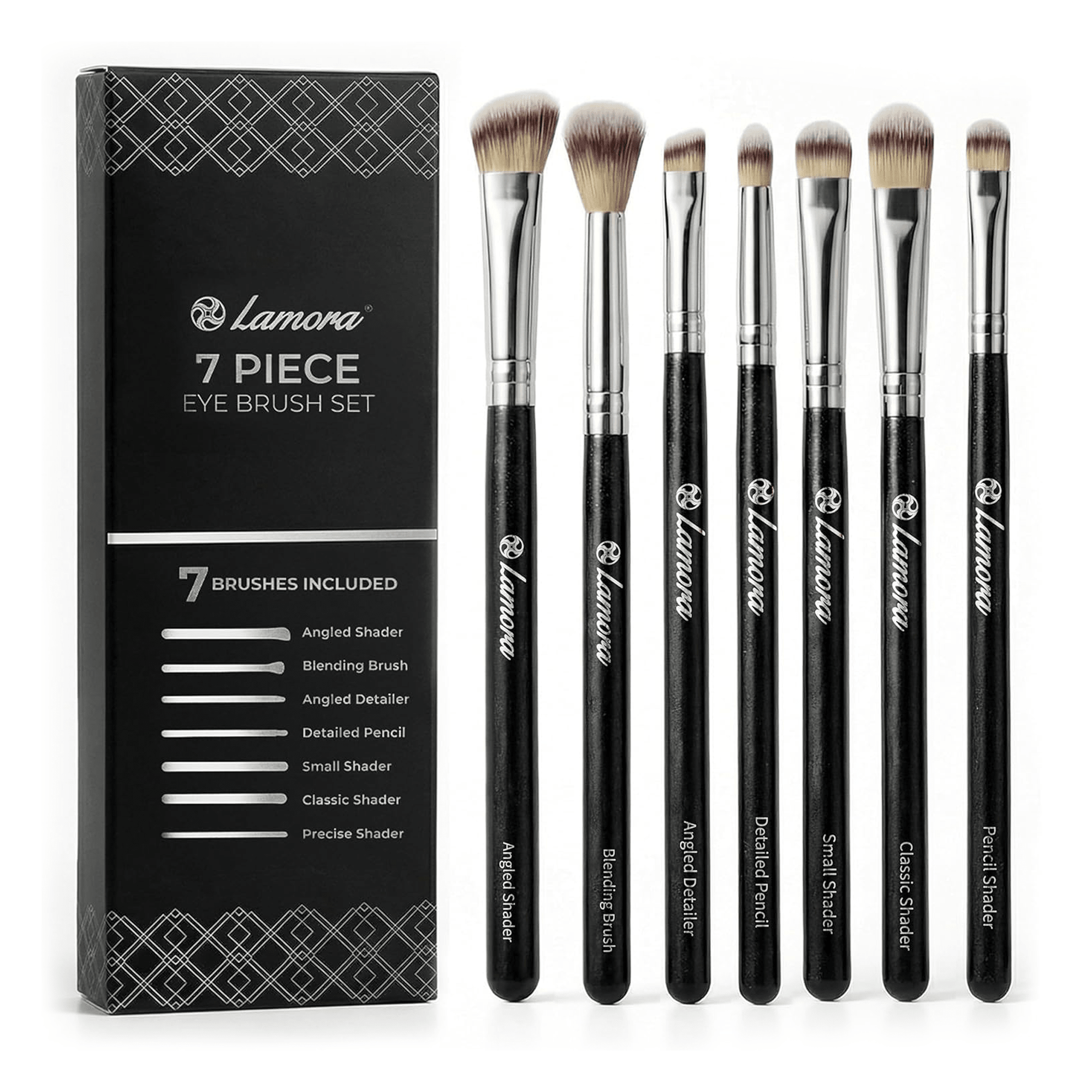 Eyeshadow Brush Set Black - Lamora Beauty