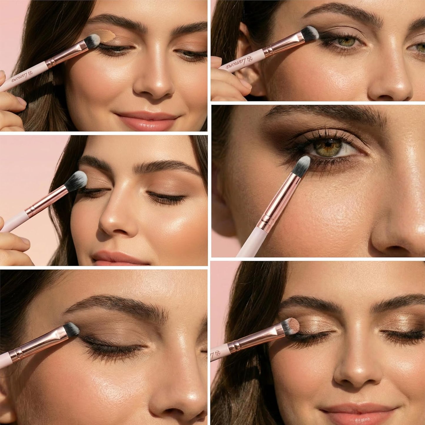 Eyeshadow Brush Set Rose Gold - Lamora Beauty