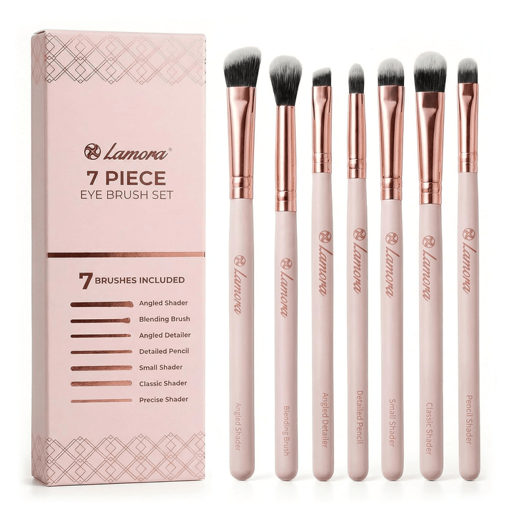 Eyeshadow Brush Set Rose Gold - Lamora Beauty