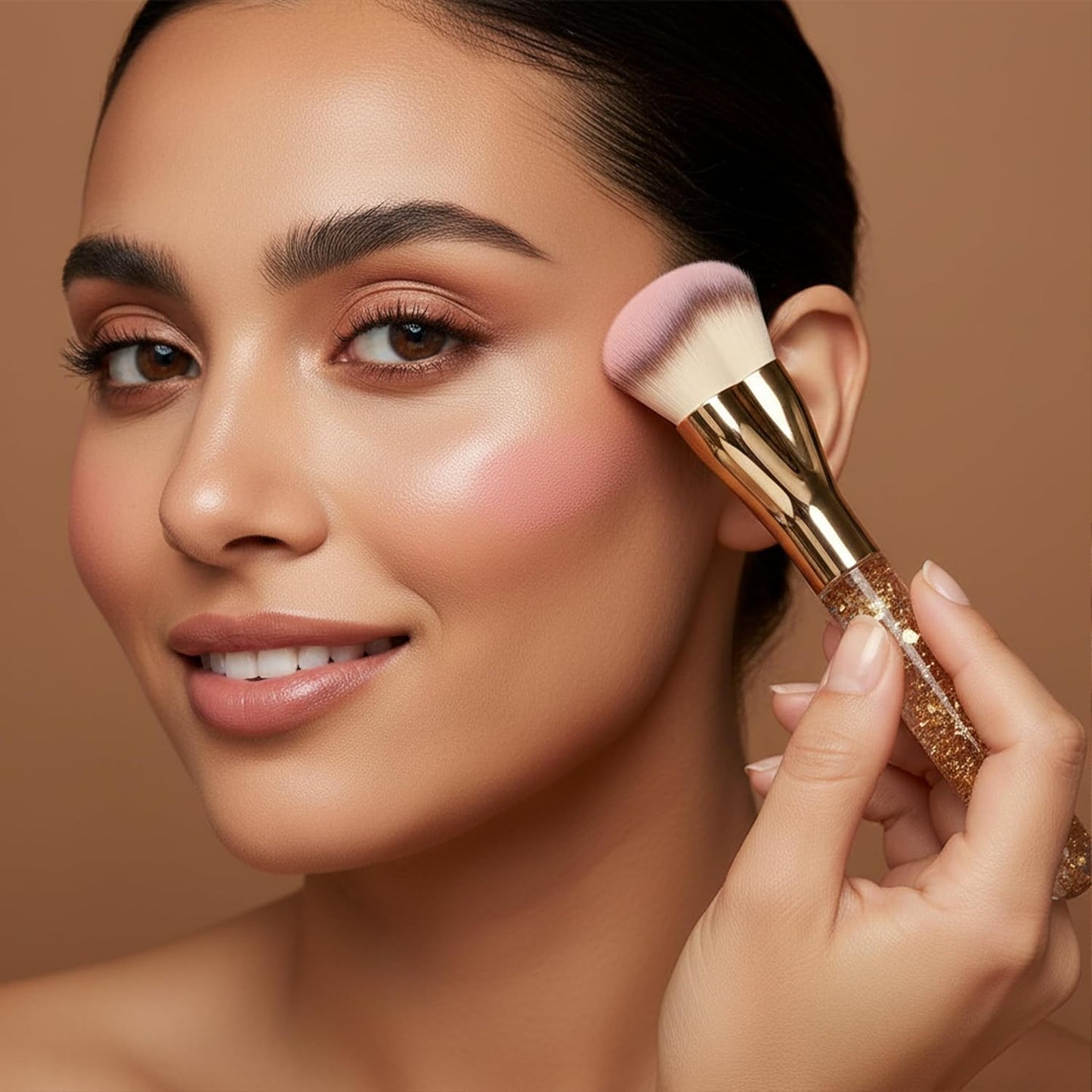Foundation Brush Heart Gold - Lamora Beauty
