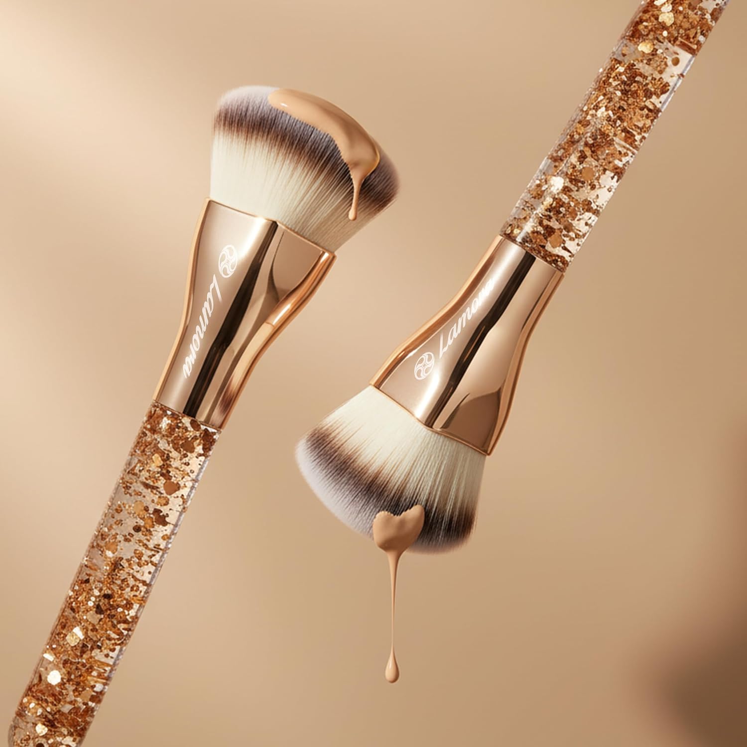 Foundation Brush Heart Gold - Lamora Beauty