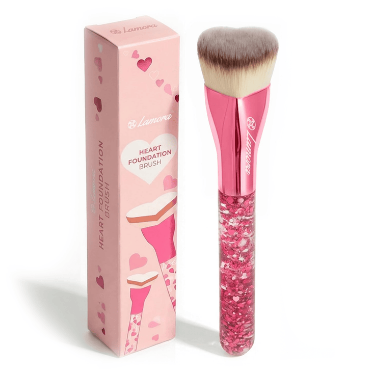 Foundation Brush Heart Pink - Lamora Beauty