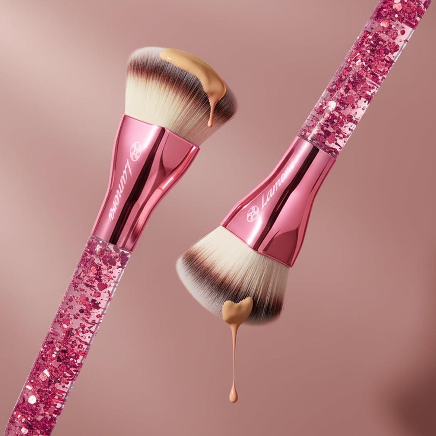 Foundation Brush Heart Pink - Lamora Beauty
