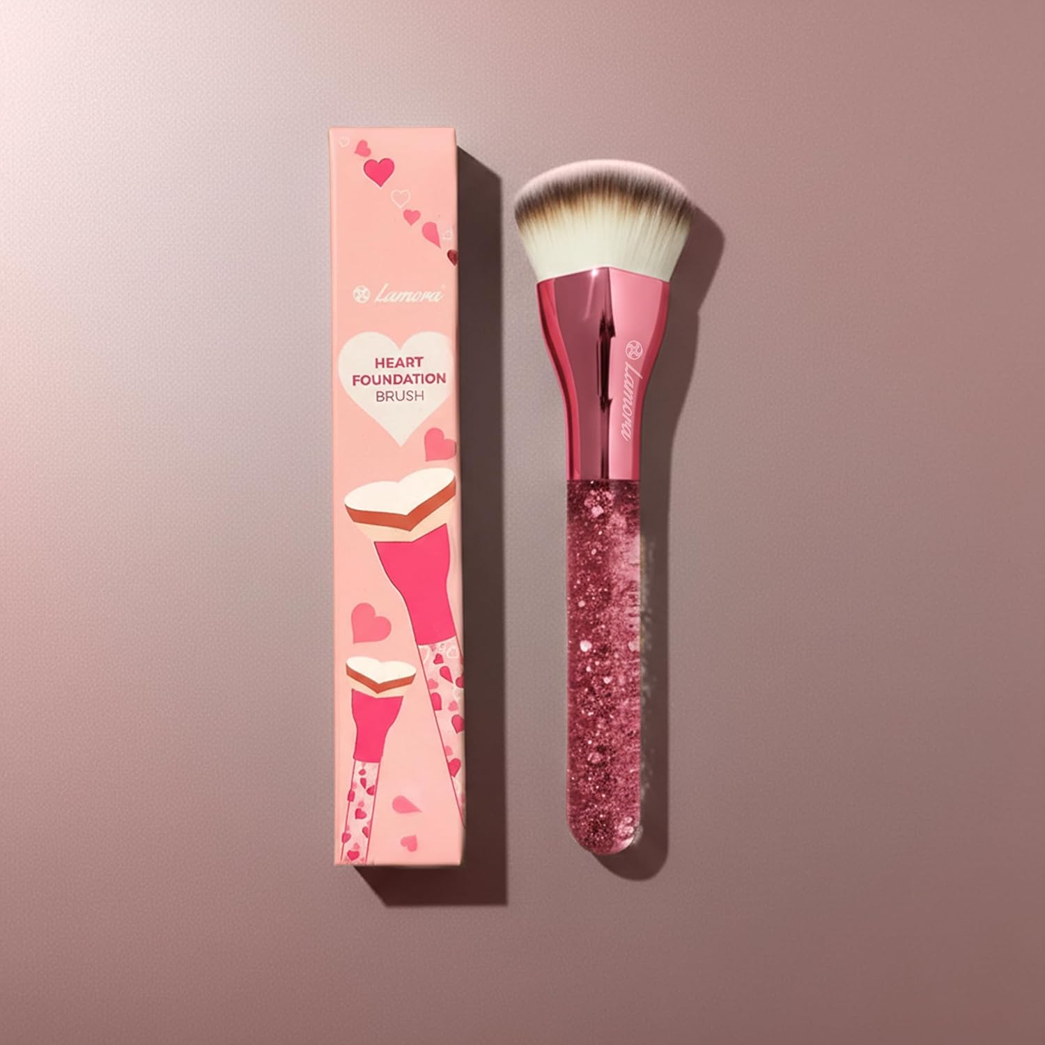 Foundation Brush Heart Pink - Lamora Beauty