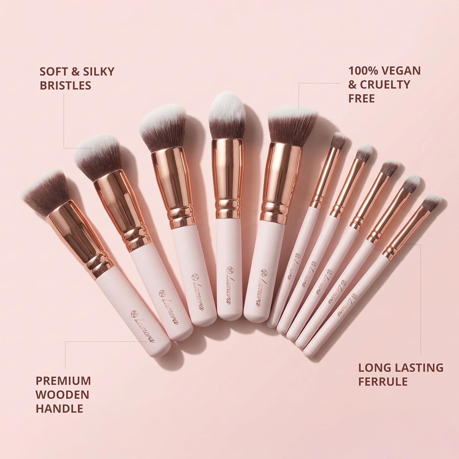 Foundation Brush Set Rose - Lamora Beauty