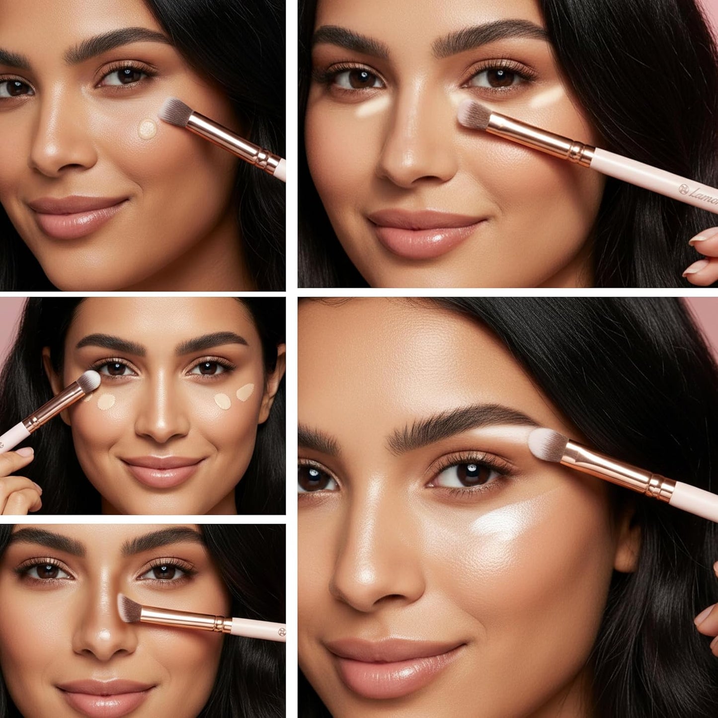 Foundation Brush Set Rose - Lamora Beauty