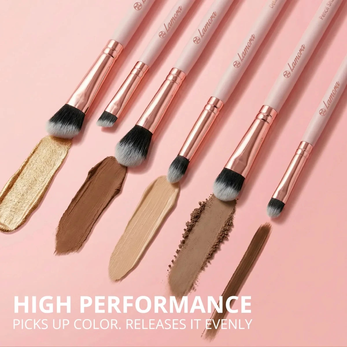 Eyeshadow Brush Set Rose Gold - Lamora Beauty