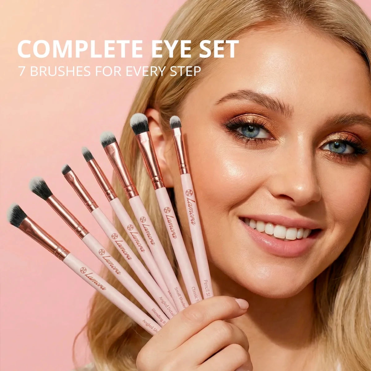 Eyeshadow Brush Set Rose Gold - Lamora Beauty