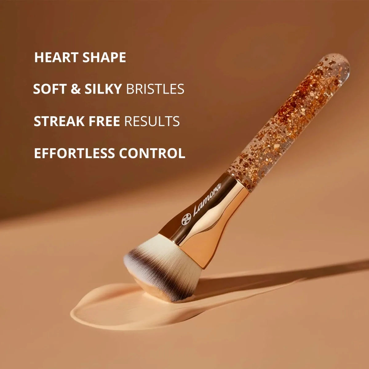 Foundation Brush Heart Gold - Lamora Beauty
