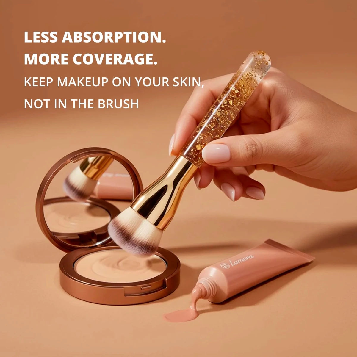 Foundation Brush Heart Gold - Lamora Beauty