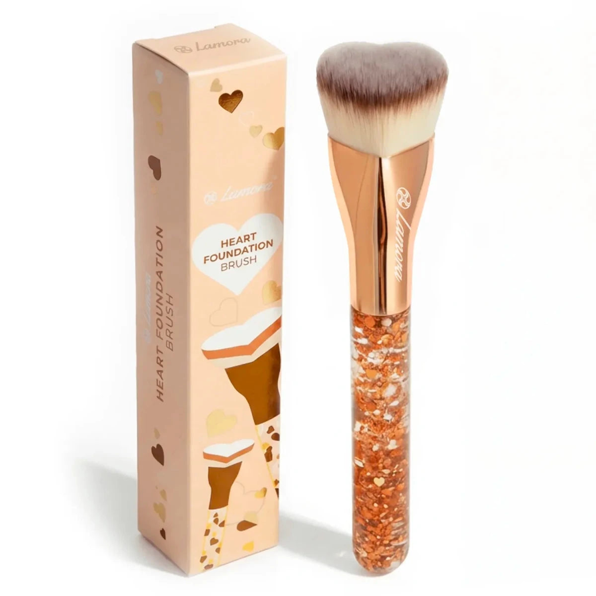Foundation Brush Heart Gold - Lamora Beauty