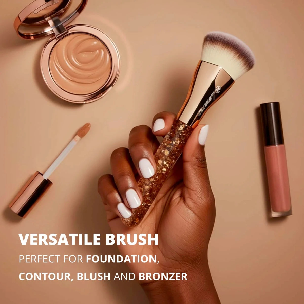 Foundation Brush Heart Gold - Lamora Beauty