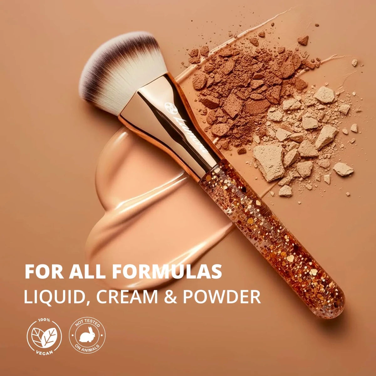 Foundation Brush Heart Gold - Lamora Beauty