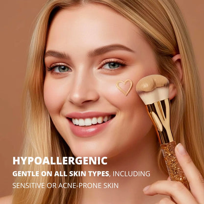 Foundation Brush Heart Gold - Lamora Beauty