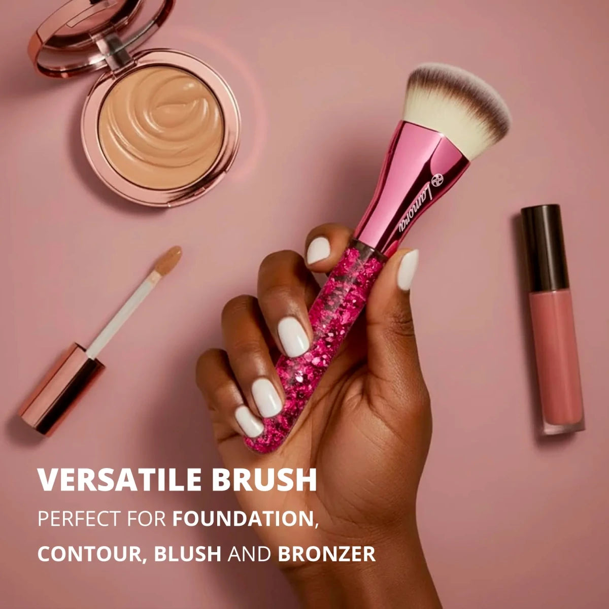 Foundation Brush Heart Pink - Lamora Beauty