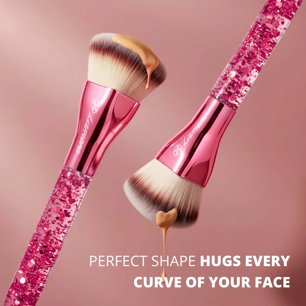 Foundation Brush Heart Pink - Lamora Beauty