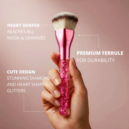 Foundation Brush Heart Pink - Lamora Beauty