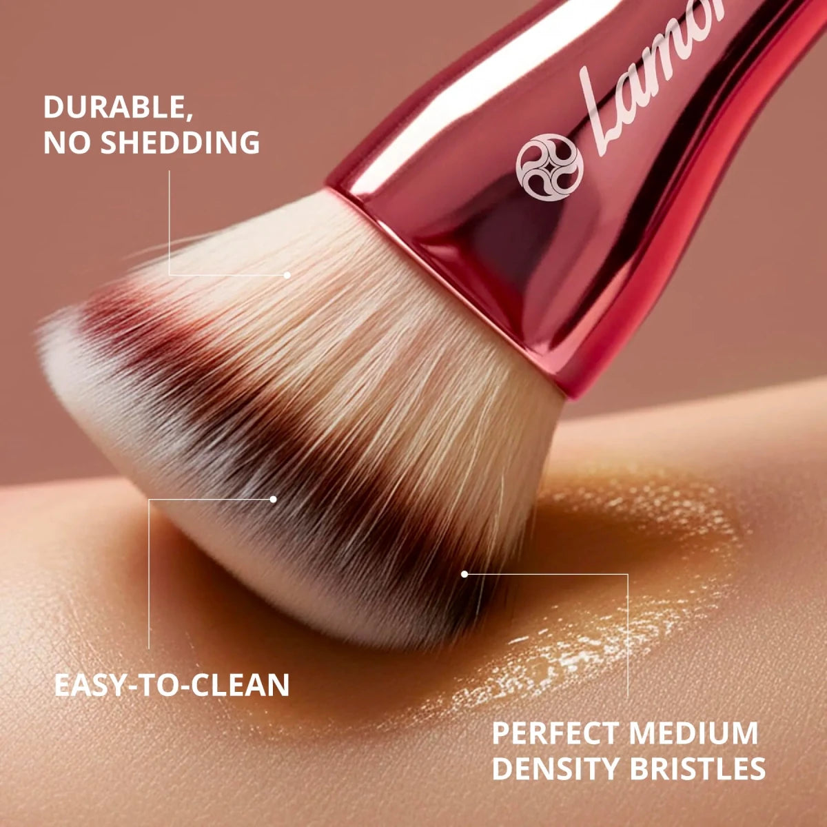 Foundation Brush Heart Pink - Lamora Beauty