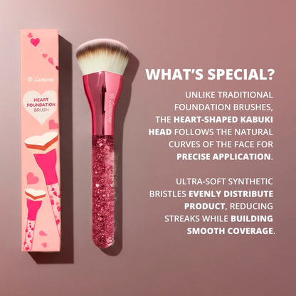 Foundation Brush Heart Pink - Lamora Beauty
