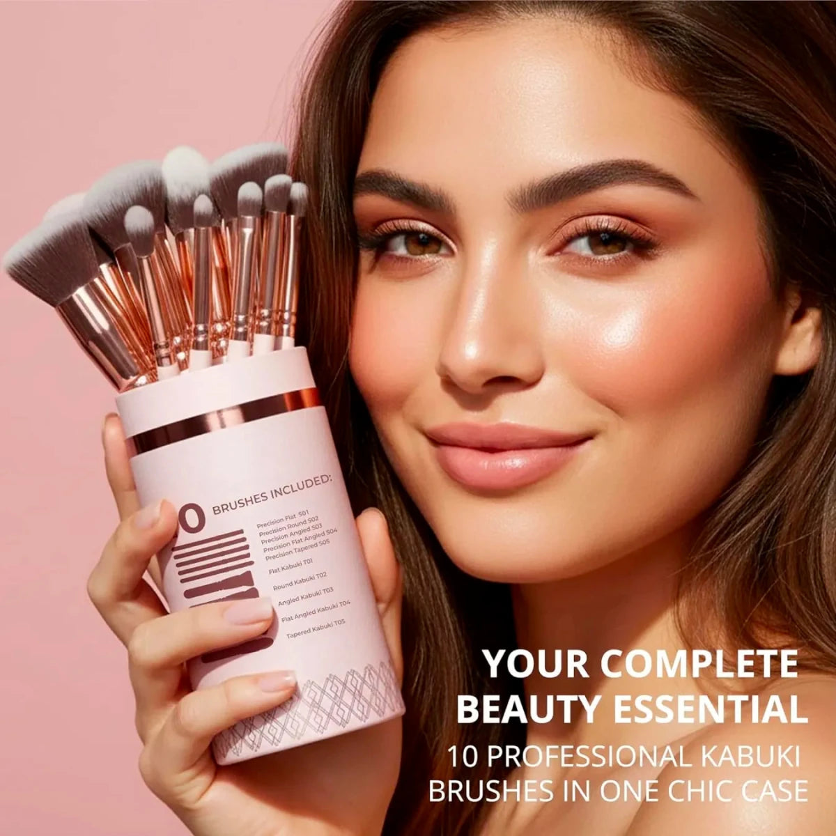 Foundation Brush Set Rose - Lamora Beauty