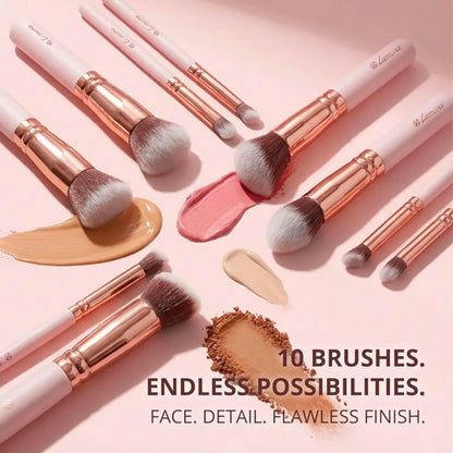 Foundation Brush Set Rose - Lamora Beauty