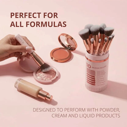Foundation Brush Set Rose - Lamora Beauty