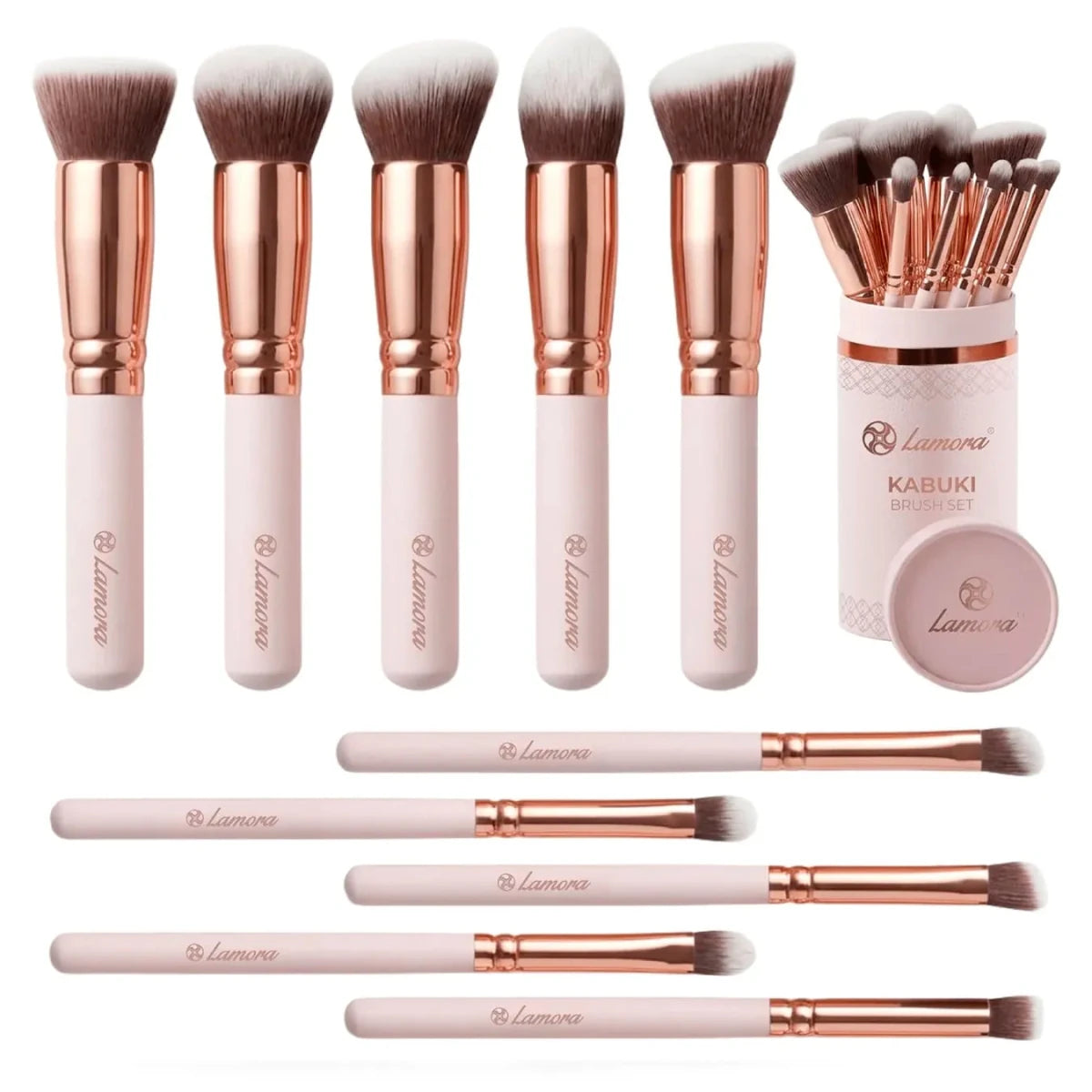 Foundation Brush Set Rose - Lamora Beauty