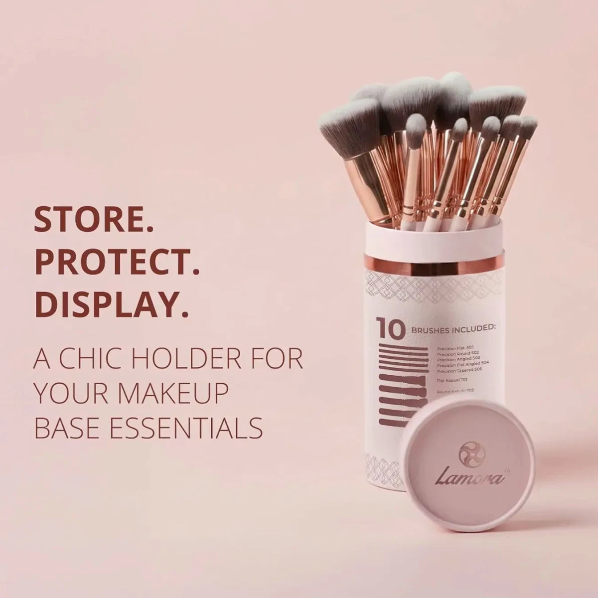 Foundation Brush Set Rose - Lamora Beauty