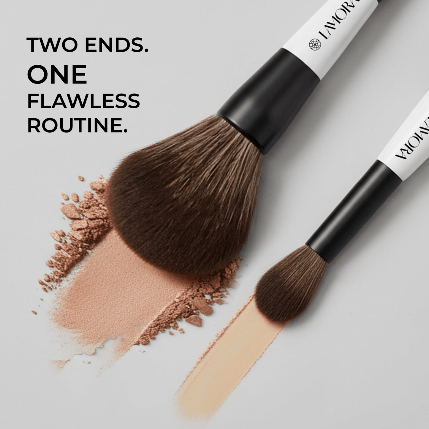 Powder & Bronzer Duo Brush - Lamora Beauty