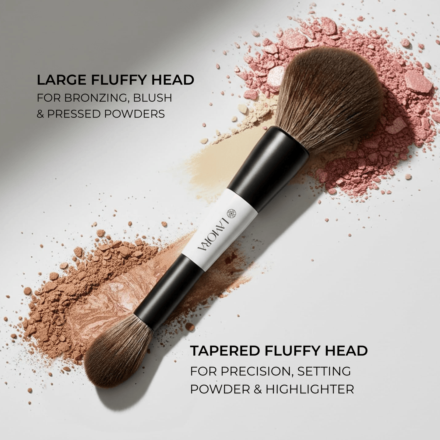Powder & Bronzer Duo Brush - Lamora Beauty