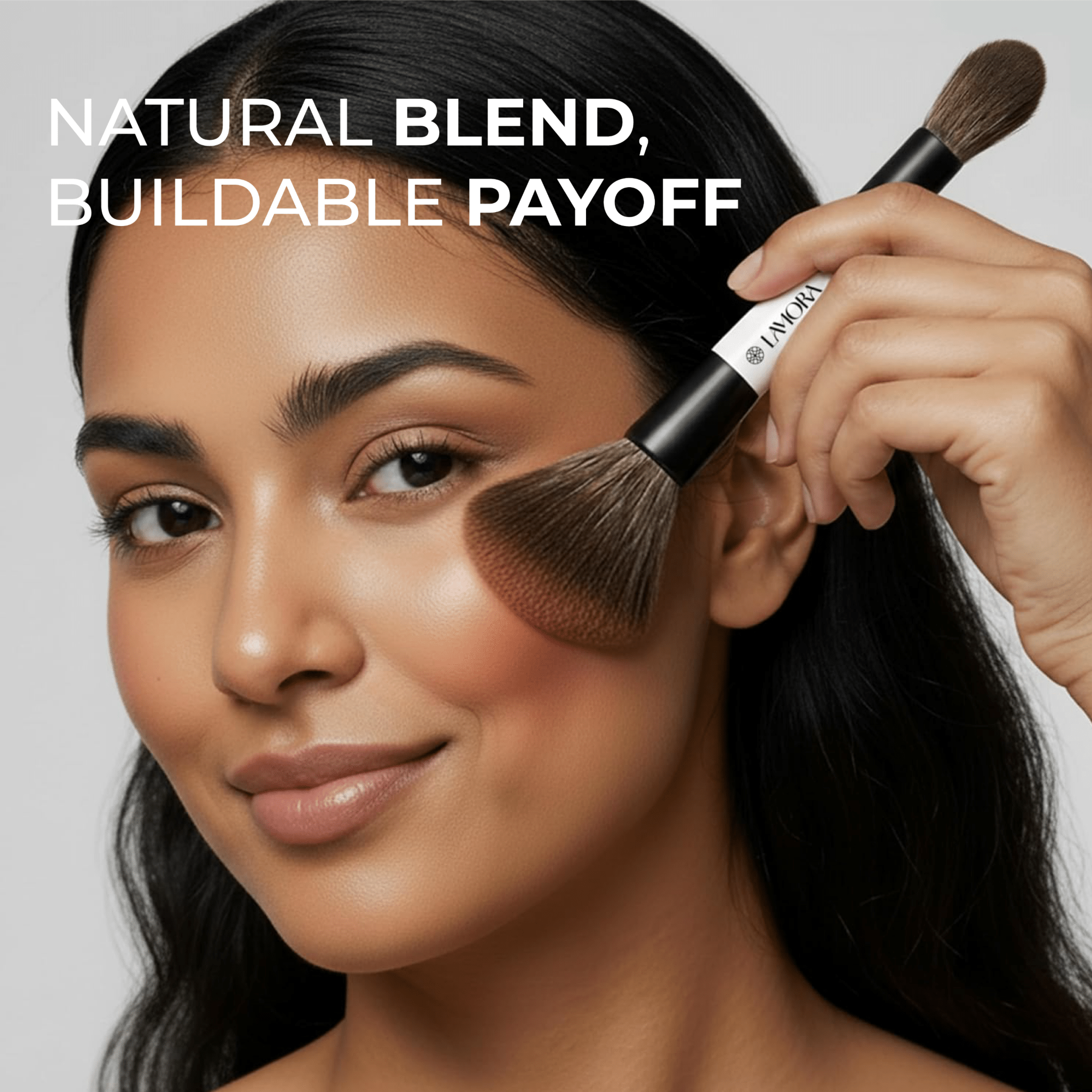 Powder & Bronzer Duo Brush - Lamora Beauty